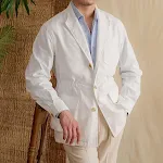 Jaqueta Casaco Casual Masculina Fina de Linho e Algodão, Respirável, Ideal para o Verão, Leve e Confortável para o Dia a Dia — foto 9