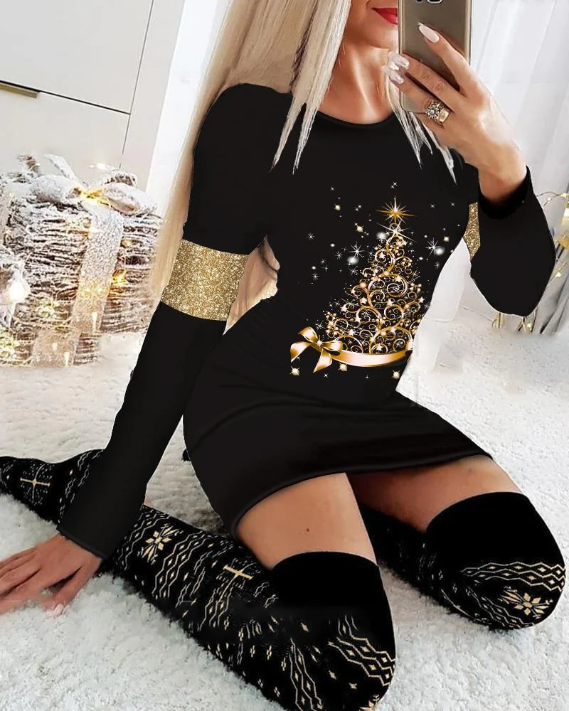 Title 3, Womens Christmas print round-neck long-sleeved...