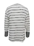Camiseta feminina outono com punho único casual gola redonda manga comprida — foto 5