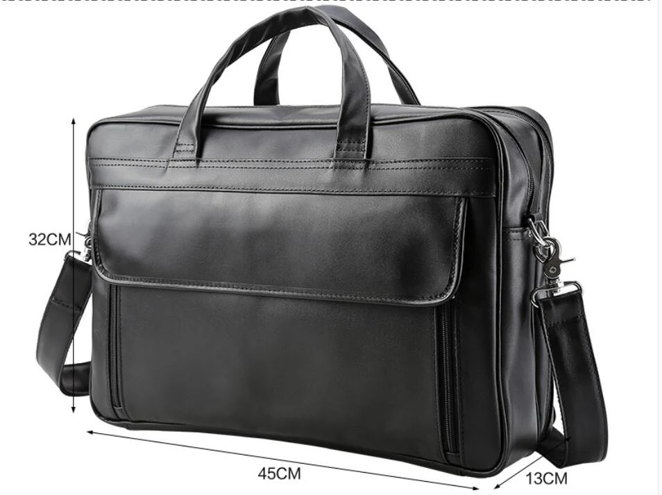Title 7, Bolsa de mão de couro masculina, grande capacid...