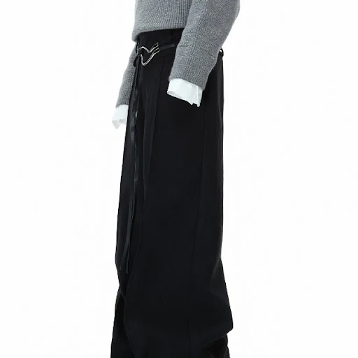Title 2, Pantalon droit avec design de lanière métalliqu...
