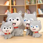 Boneco de pelúcia Husky com sino de desenho animado, perfeito para abraçar e brincar. Um presente fofo e divertido para crianças. — foto 5