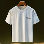 White Printed Pattern Short-sleeved T-shirt for Men Thin Breathable Summer Essential Comfortable and Lightweight Perfect — photo 5