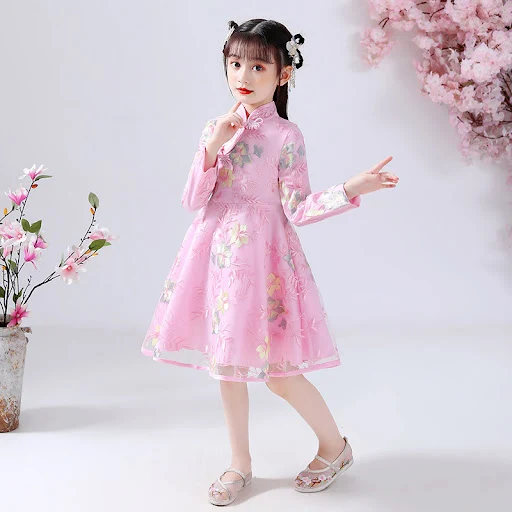 Title 3, Saia de fantasia cheongsam para meninas, visual...