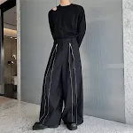 Design Wide Leg Mop Broek voor Heren en Dames – Comfort en Stijl in Één. Ideaal voor een casual en modieuze look. Ervaar ultieme bewegingsvrijheid met deze broek. — foto 1
