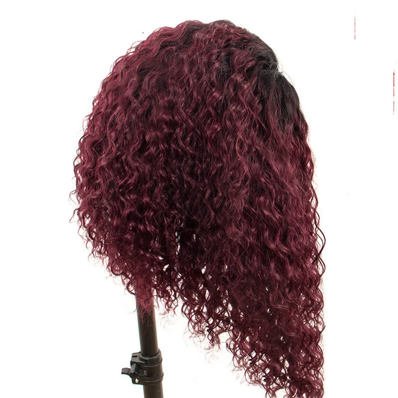 Peruca full lace de cabelo humano, degradê borgonha central na frente, visual natural e fácil de usar, conforto. — foto 5