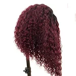 Peruca full lace de cabelo humano, degradê borgonha central na frente, visual natural e fácil de usar, conforto. — foto 5