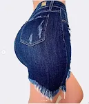 Hoog elastische ripped denim rok voor dames. Comfortabele, trendy stijl voor een casual look, ideaal voor elke gelegenheid. Perfect voor dagelijks gebruik. — foto 2
