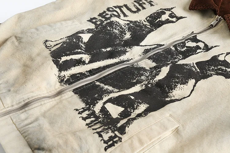 Title 7, Retro Heavy Industry Dirty Wash Printing Lapel ...