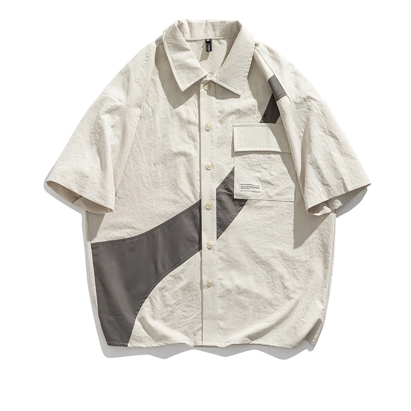Camisa polo casual solta masculina com gola. Casaco perfeito para um visual descontraído e confortável em diversas situações. — foto 3