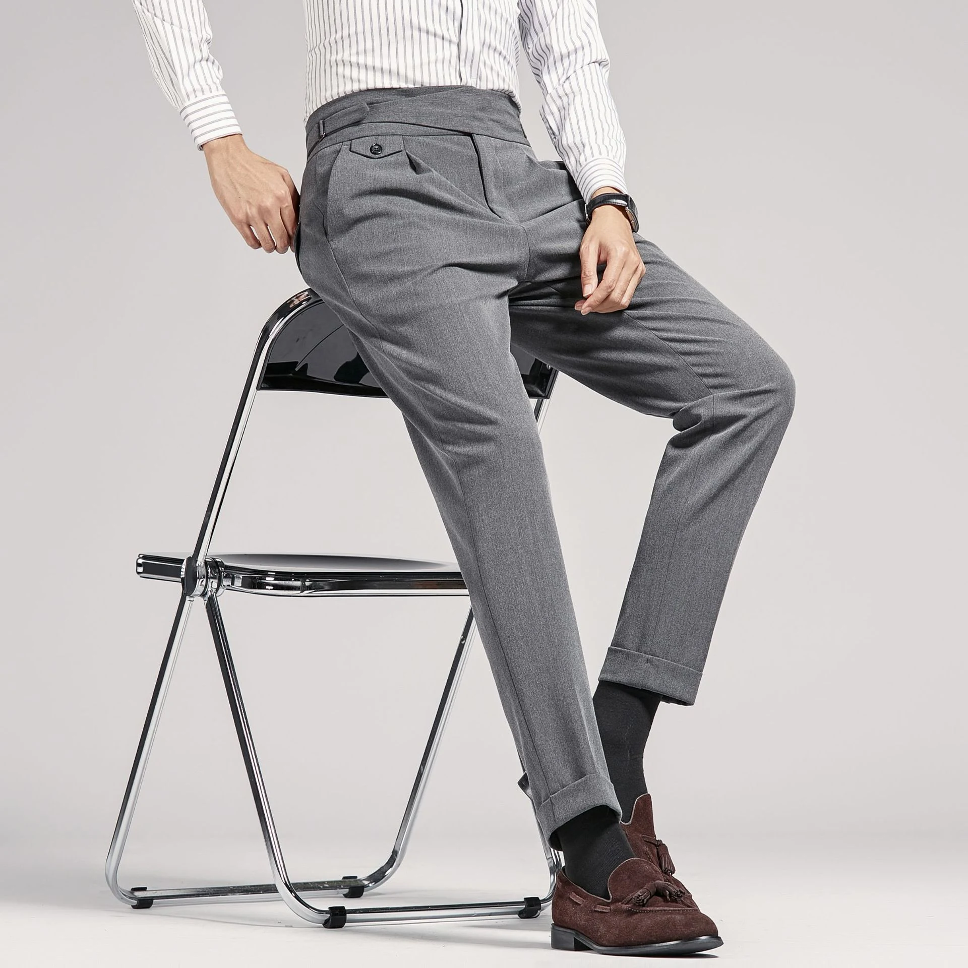 Men's Fashion Casual High Waist Slim Fit Suit Pants – Stylish, comfortable, and modern. Perfect for work, leisure, and c — photo 8