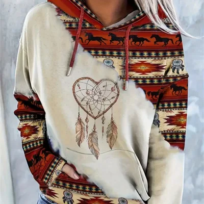 Suéter estampado estilo étnico feminino da moda — foto 9