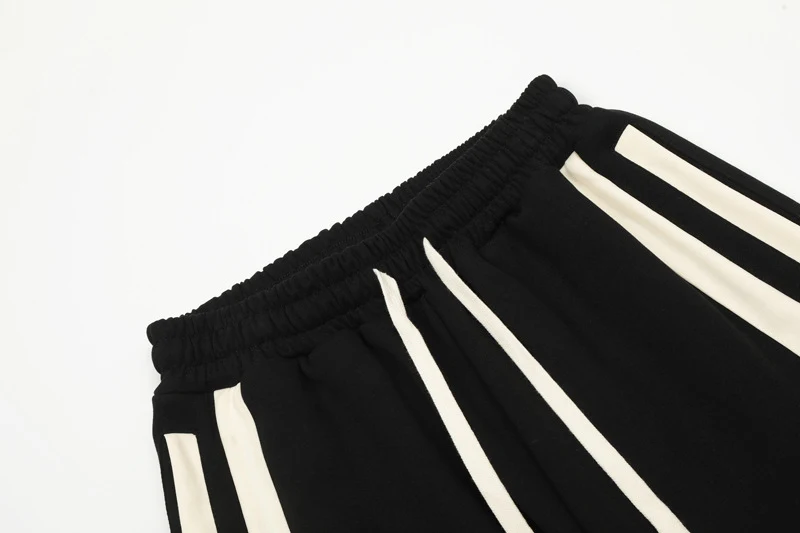 American Street Stitching Contrast Color Stripes Hip Hop Shorts for Men, Stylish Comfort for Everyday Urban Wear. — photo 7