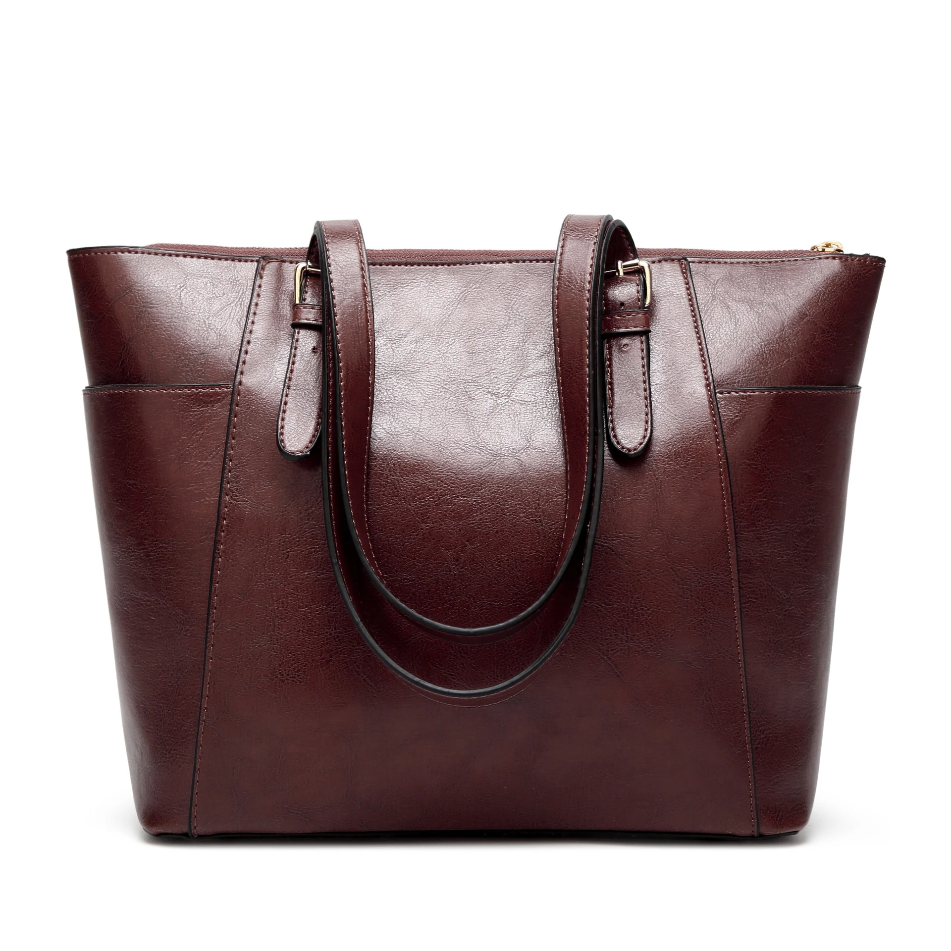 Title 7, Oil Wax Leather Women Handbag Large Capacity To...