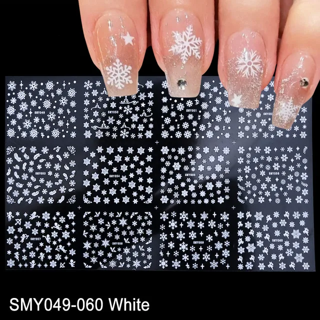 Title 5, Christmas Laser Snowflake Elk Nail Art Sticker ...