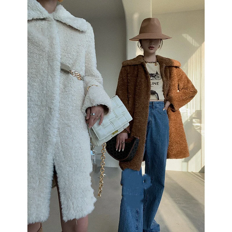 Temperament Faux Fur Mid-length Winter Coat — photo 5