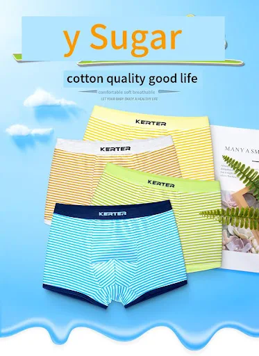 Title 3, Pure Cotton Childrens Boxer Underwear Boys Bo...