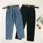 Women's high-rise loose wide-leg jeans. Experience all-day comfort and style with these versatile jeans featuring a flat — photo 5
