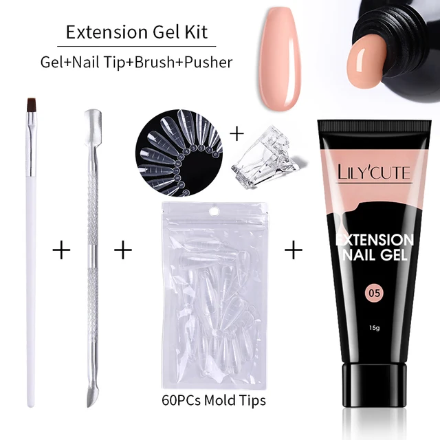 Title 5, 15ml Nail Extension Gel Kit Soak Off UV Acrylic...