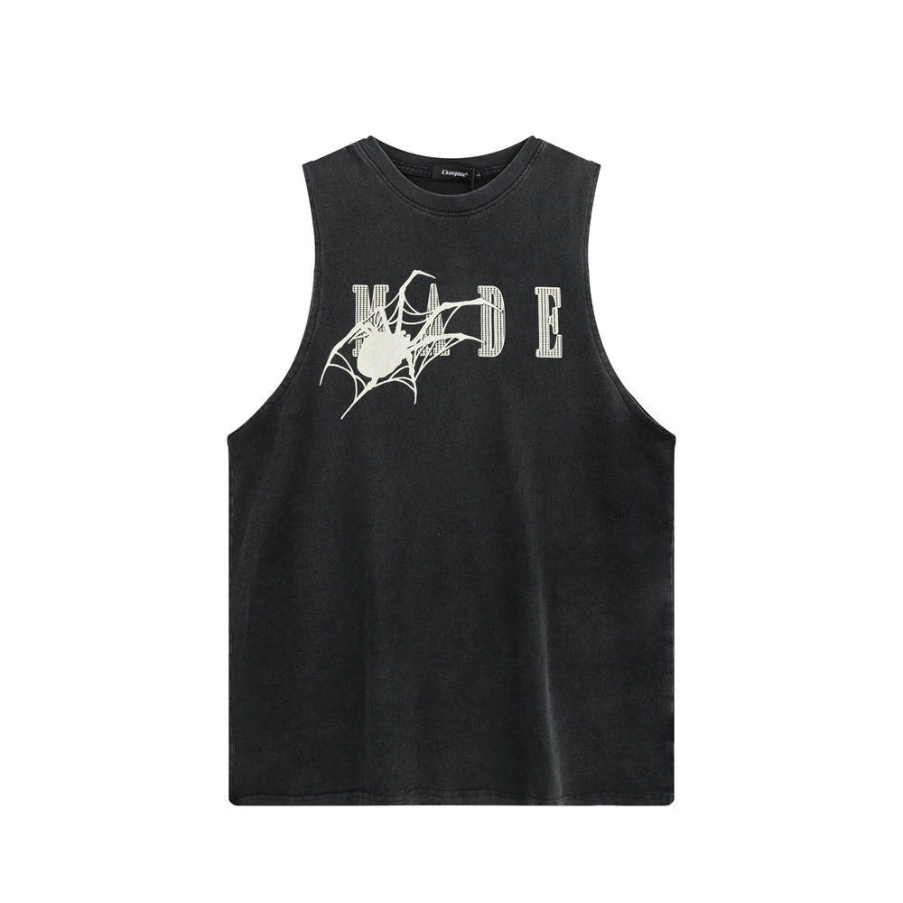 Title 9, Comfortable Sports Loose Dark Spider Print Vest...