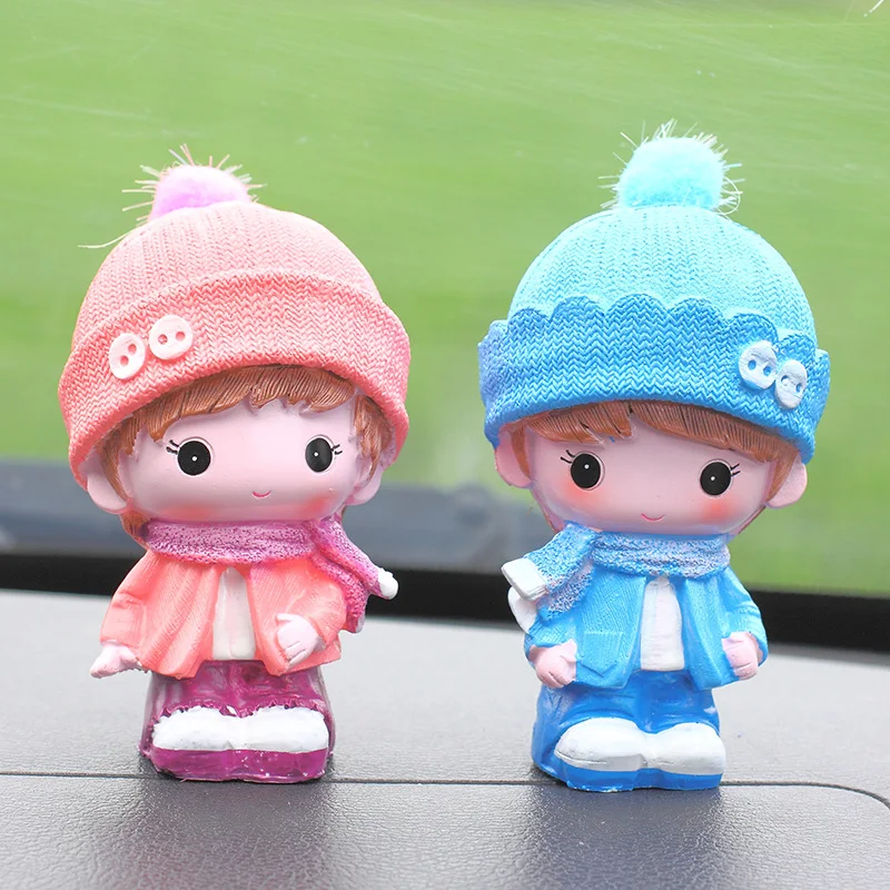 Title 3, Creative Cute Doll Car Resin Ornaments. Add a u...