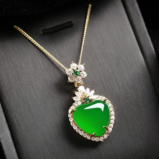 Title 1, Pingente de Calcedônia Verde Natural Jade Ágata...