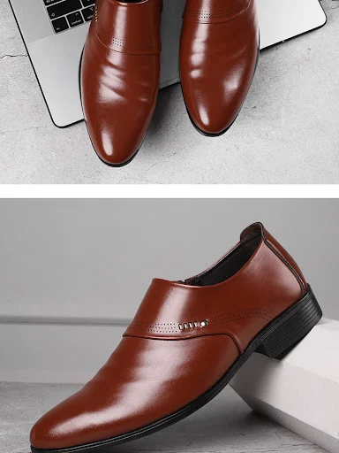 Title 5, Mens casual pointed leather shoes for everyday...
