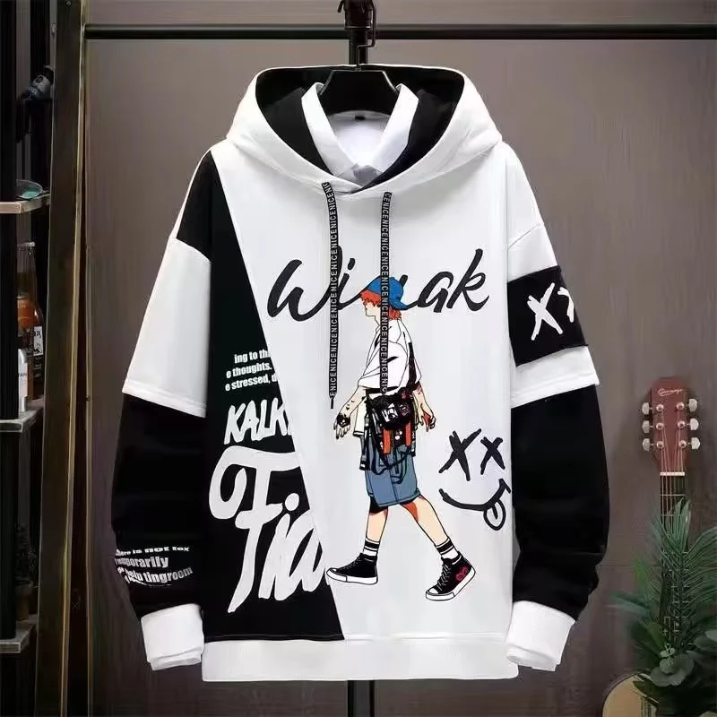 Japanischer Ins Hip Hop Mantel, langärmlig und farblich abgestimmt. Dieser Mantel vereint Streetstyle und Wärme, perfekt für einen lässigen, trendigen Look. — foto 9
