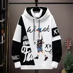 Japanischer Ins Hip Hop Mantel, langärmlig und farblich abgestimmt. Dieser Mantel vereint Streetstyle und Wärme, perfekt für einen lässigen, trendigen Look. — foto 9