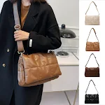 Women's Plaid Shoulder Bag Winter Simple Messenger Bag with Solid Color Flaps. A stylish and practical everyday bag, per — photo 1