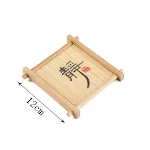 Bamboo square well-shaped coaster, teapot base, pastry small tray, perfect for protecting surfaces and serving hot bever — photo 2