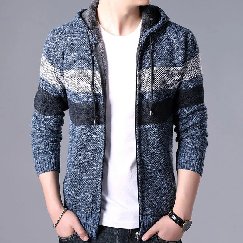 Title 5, Cardigan Zipper With Hood Thickened Plus Velvet...