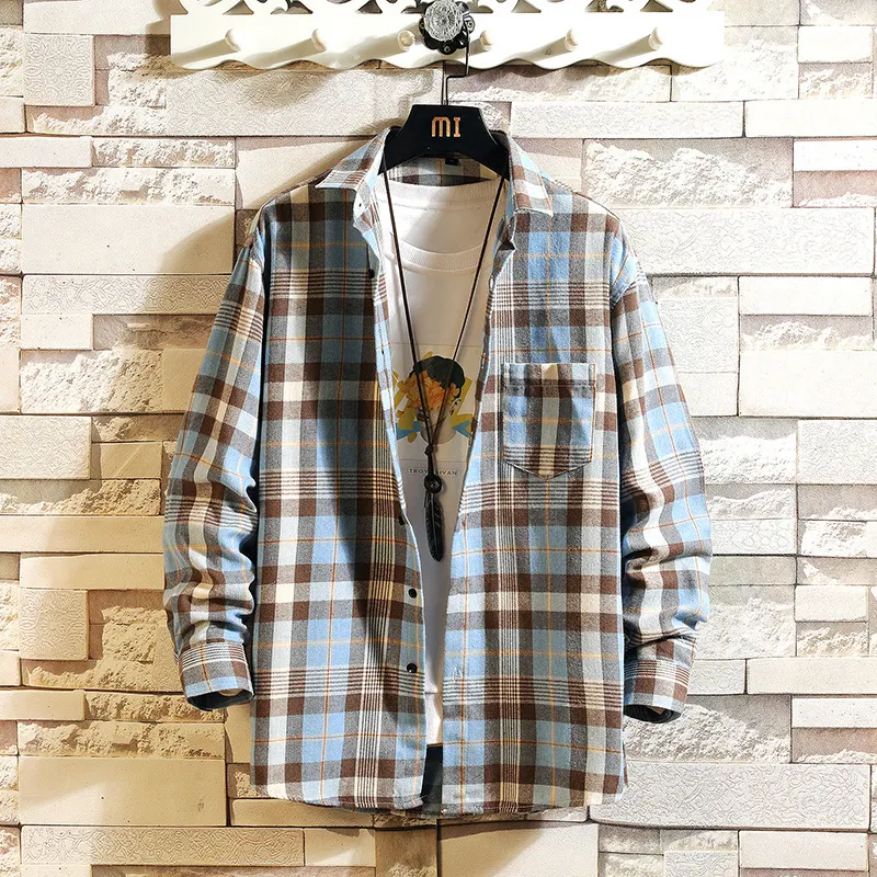 Spring New Fashion Casual Men's Business Long-sleeved Plaid Shirt Men's Large Size Stylish and Comfortable Shirt. — photo 26