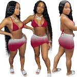 Fashion Sexy Summer Gradient Bikini Halterneck Swimsuit. Look stunning on the beach with this vibrant and stylish swimsu — photo 3