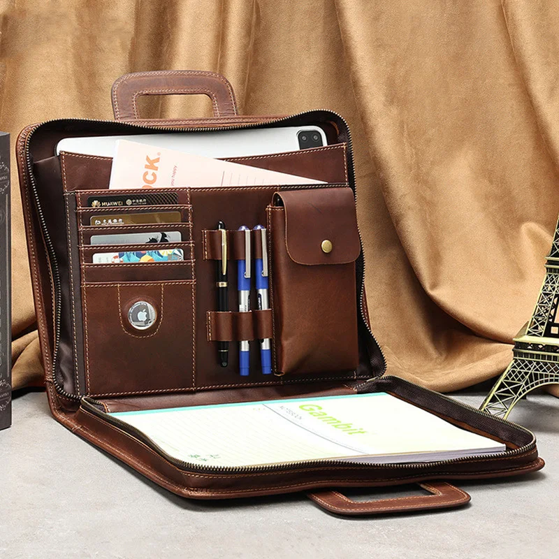 Capa portátil para computador de 13.3 polegadas em couro Crazy Horse, estilo retrô. Transporte seu laptop com segurança e elegância. Design atemporal e proteção superior. — foto 5