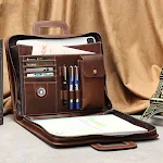 Capa portátil para computador de 13.3 polegadas em couro Crazy Horse, estilo retrô. Transporte seu laptop com segurança e elegância. Design atemporal e proteção superior. — foto 5