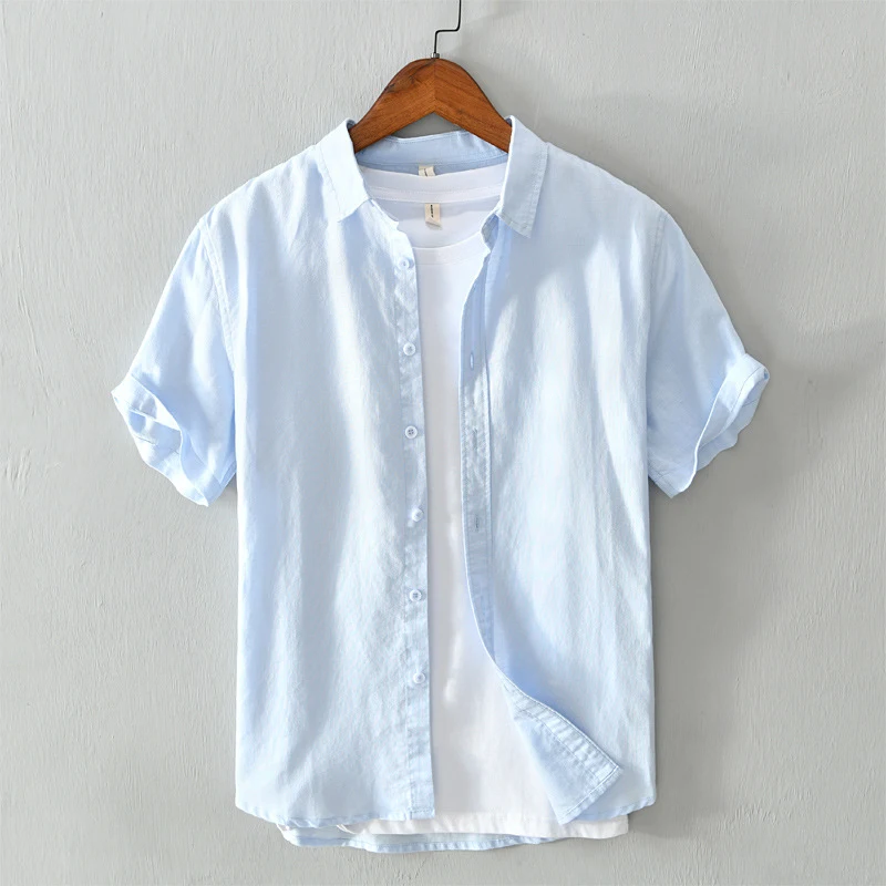 Camisa de linho NEVIO Superleuk com mangas enroladas, ideal para o verão. Conforto, estilo e frescor em uma peça perfeita para o dia a dia. — foto 4