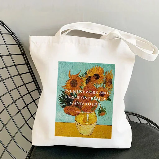 Title 26, Borsa a mano da donna in tela Shopping bag spaz...