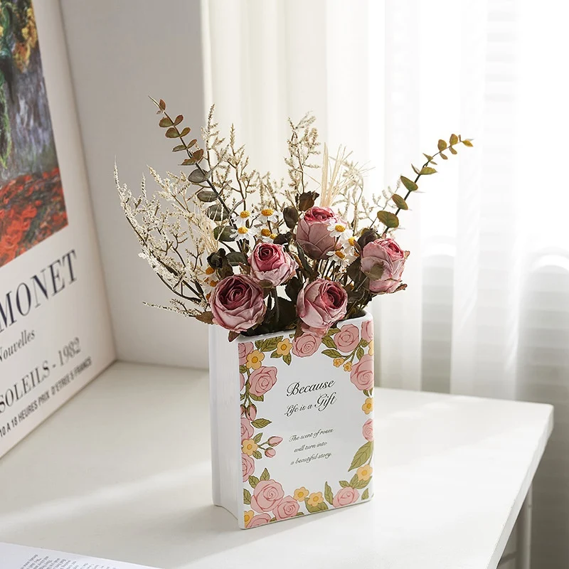 Creative Modern and Simple Ceramic Book Vase Decoration Crafts. Perfect for home decor, office, or library, adding a tou — photo 6