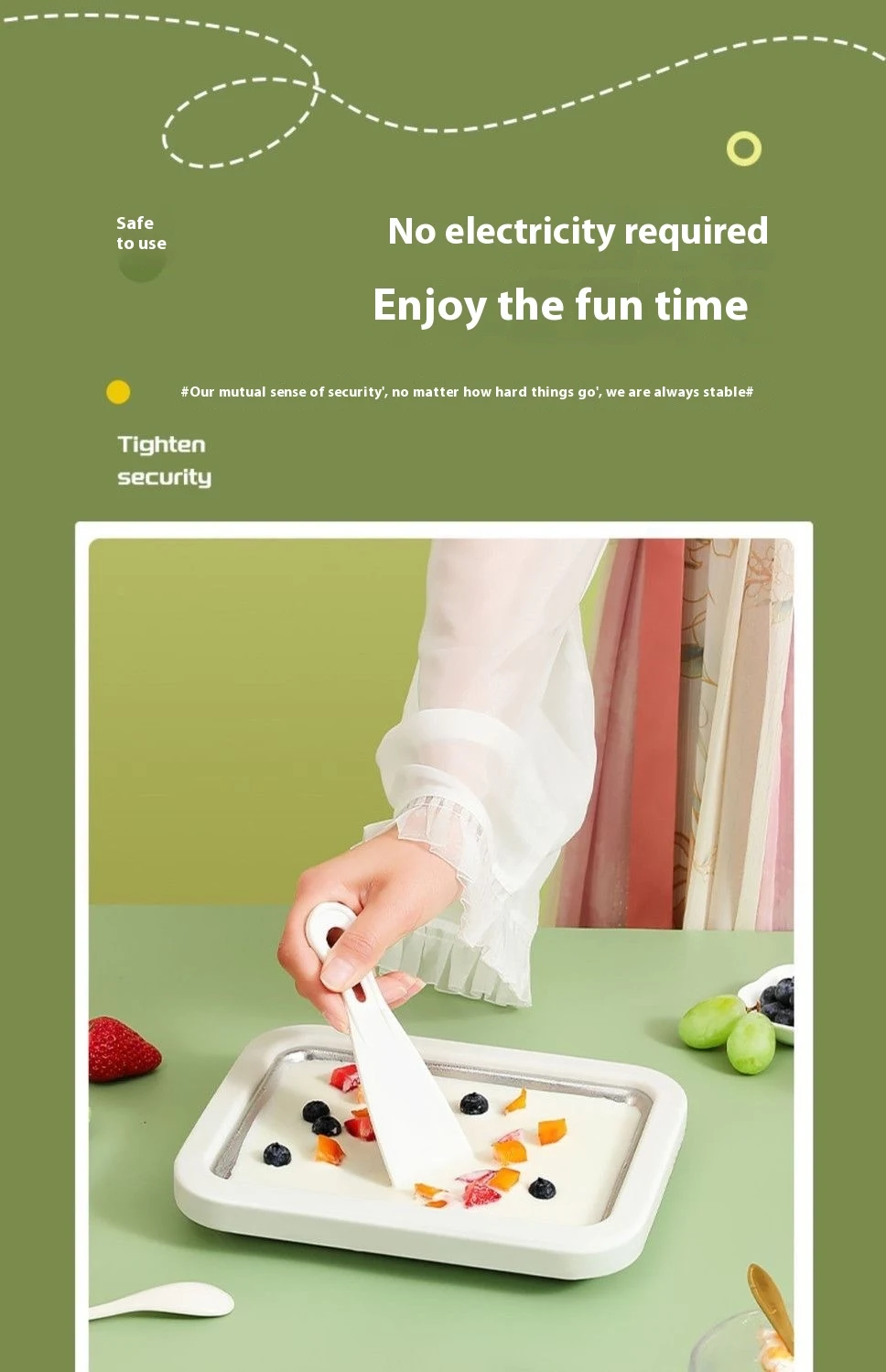 Title 6, Small Household Fried Ice Machine Create Delici...