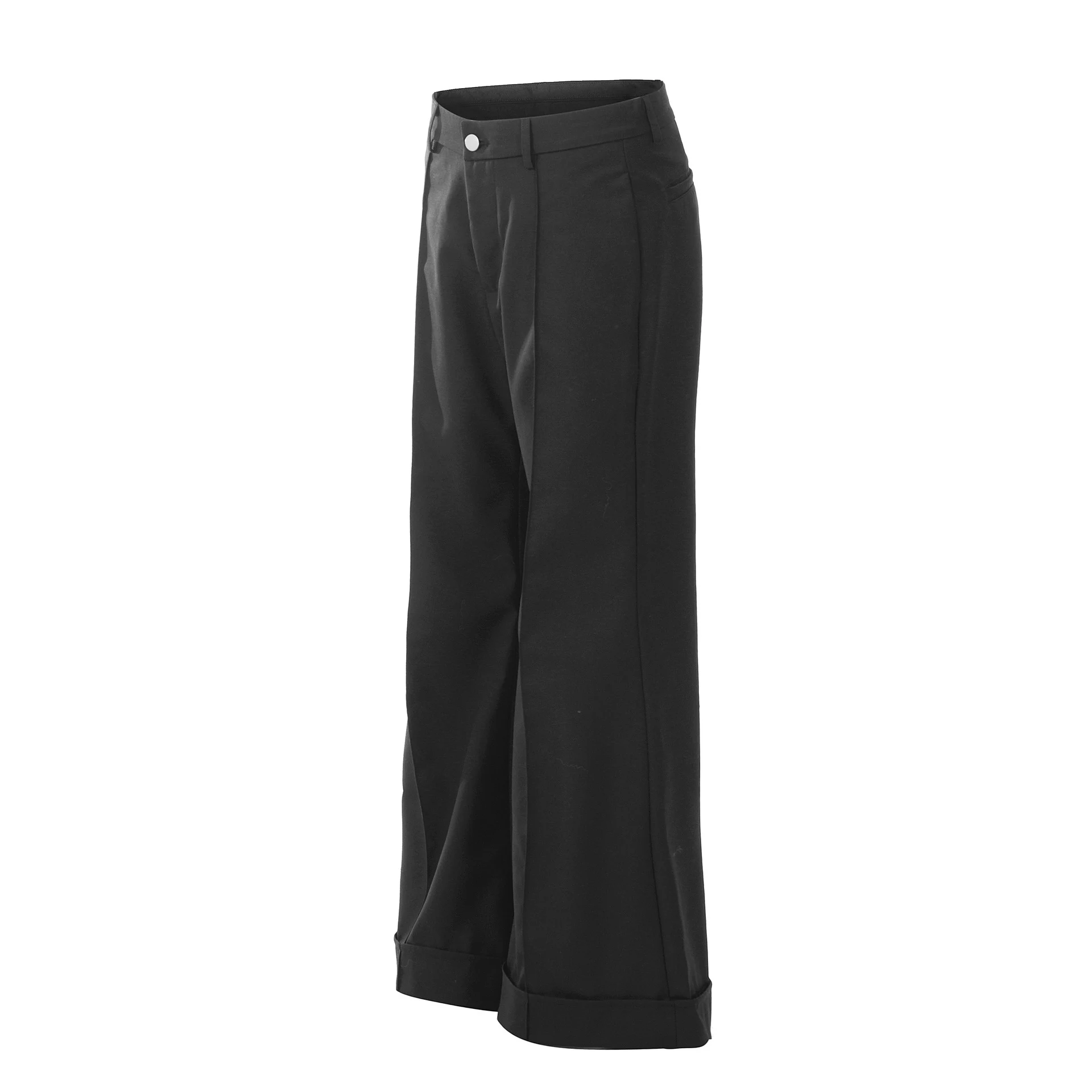 Men's Street Retro Neutral Loose Slightly Flared Solid Color Casual Suit Pants, offering comfort and a relaxed, stylish — photo 1