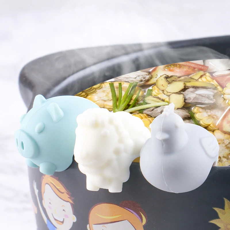 Cartoon Silicone Anti-Overflow Pot with Animal Shaped Cover Frame. Keeps your stovetop clean by preventing spills and ad — photo 4