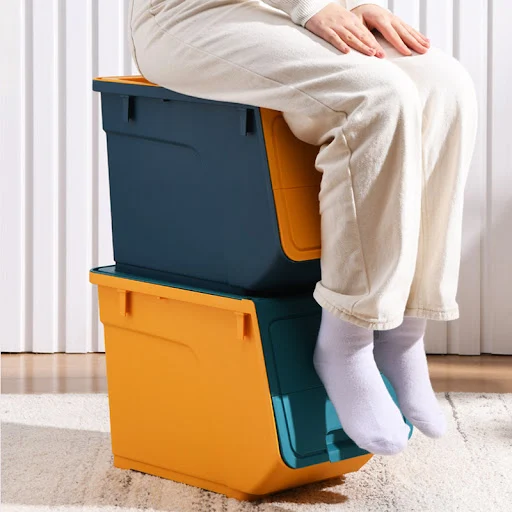 Title 5, Front Opening Flip Storage Box Snack Plastic. K...