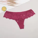 Lace Sexy Temptation See-through Mesh Thong with Lace Trim. Embrace your allure and feel confident and seductive with th — photo 3