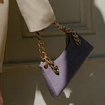 Bolsa Retrô Baguete com Padrão Crocodilo, Alça de Ombro Única, Corrente Grossa e Design de Sapo, Perfeita para um Visual Vintage — foto 2