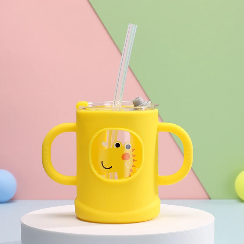 Children's Silicone Milk Cup Insulated Microwave Oven Glass Cute With Scale Heating Household Drinking Cup Set — photo 4