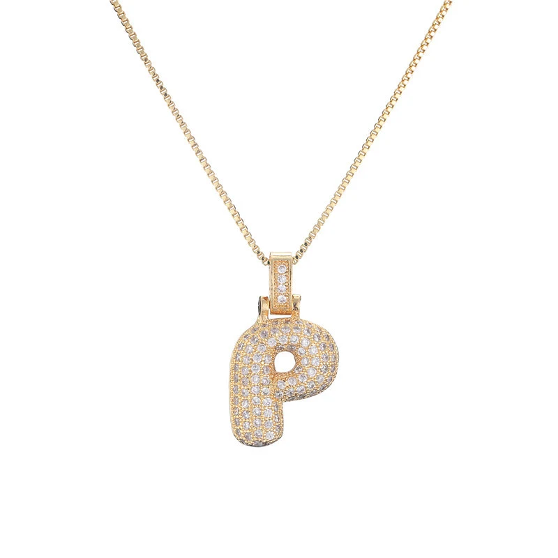 Colar com pingente de 26 letras de zircônia micro incrustada em cobre, corrente de clavícula, joia de presente de aniversário feminino. — foto 51