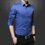 Camicia business casual a maniche lunghe con colletto all'italiana, taglio slim fit, per un look elegante e professionale. — foto 10