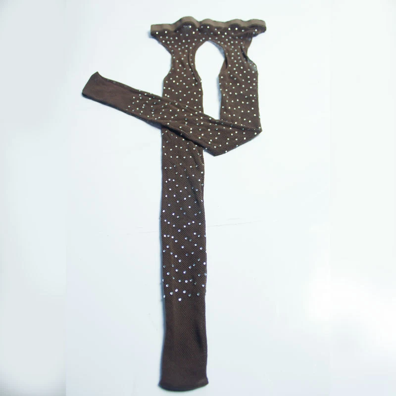 Rhinestone Quartz Four Sides Carved Fishnet Stockings Crotch Free. Unleash your inner confidence with these sexy and uni — photo 5