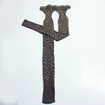 Rhinestone Quartz Four Sides Carved Fishnet Stockings Crotch Free. Unleash your inner confidence with these sexy and uni — photo 5